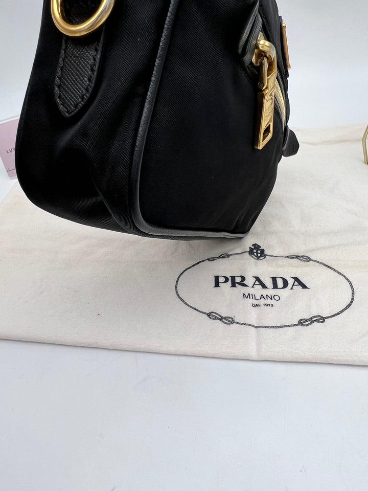 PRADA NYLON AND SAFFIANO CAMERA BAG