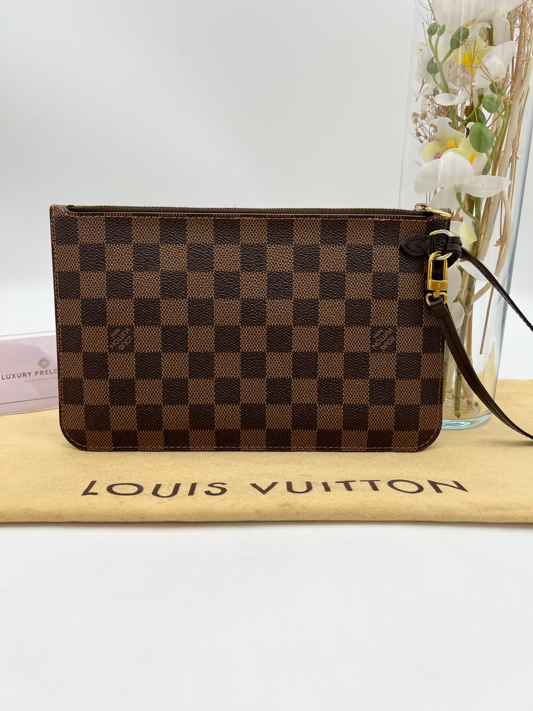 LOUIS VUITTON NEVERFULL MM DAMIER W/ POUCH