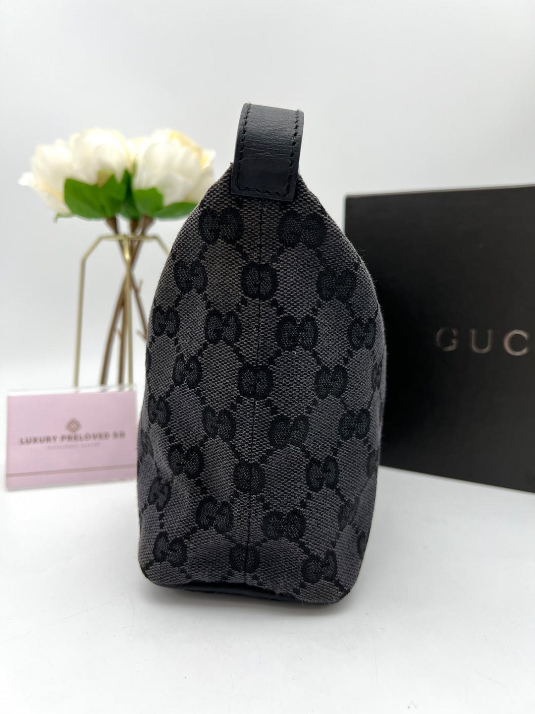 GUCCI GG CANVAS HOBO SMALL BAG