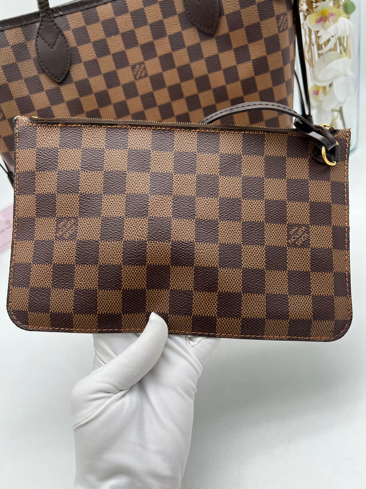 LOUIS VUITTON NEVERFULL MM DAMIER W/ POUCH