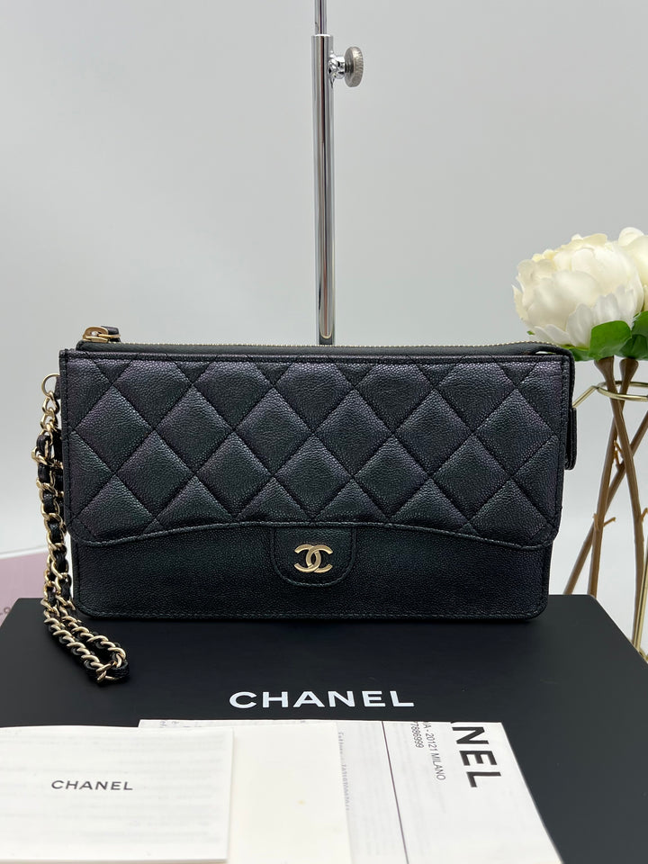 CHANEL CAVIAR CHAIN WRISTLET GHW