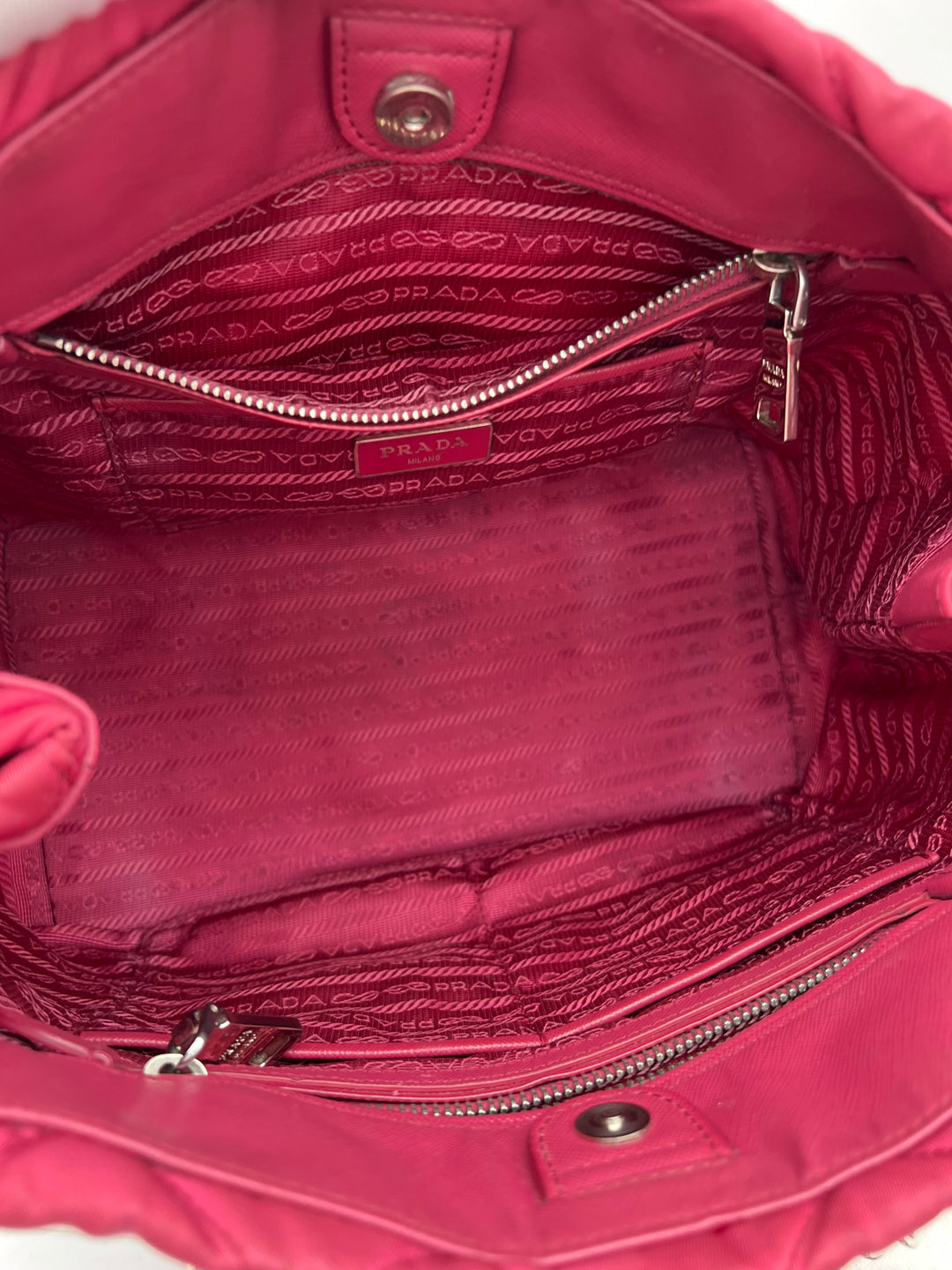 PRADA QUILTED TESSUTO CHAIN SHOULDER BAG