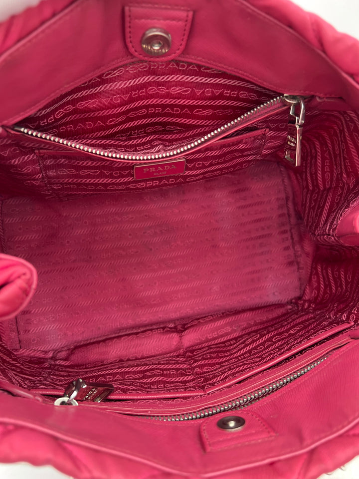PRADA QUILTED TESSUTO CHAIN SHOULDER BAG