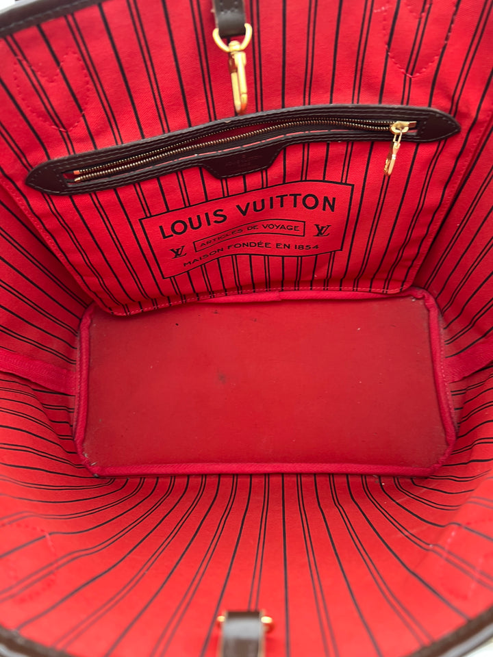 LOUIS VUITTON NEVERFULL MM DAMIER W/ POUCH