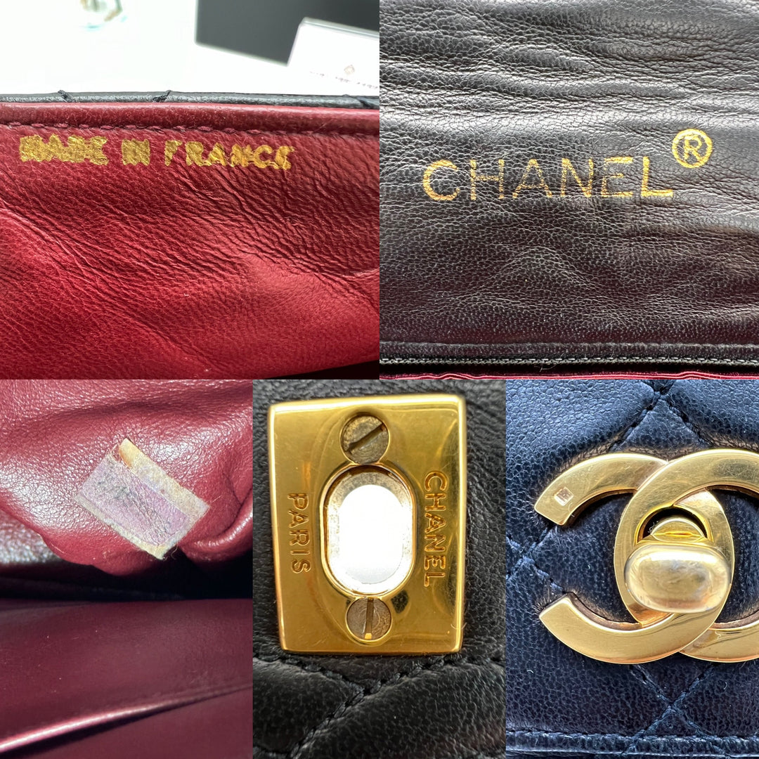 CHANEL LAMBSKIN CLASSIC FLAP SHOULDER BAG