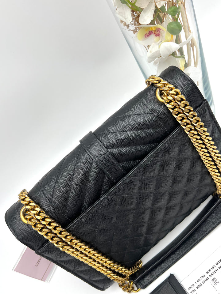 YVES SAINT LAURENT MEDIUM ENVELOPE LEATHER GHW