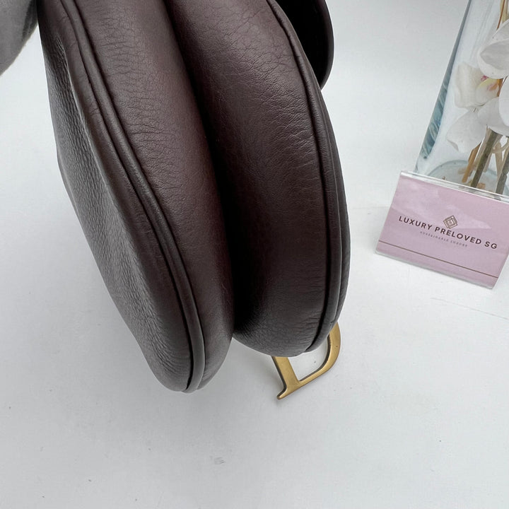 CHRISTIAN DIOR BLACK LEATHER  SADDLE BAG