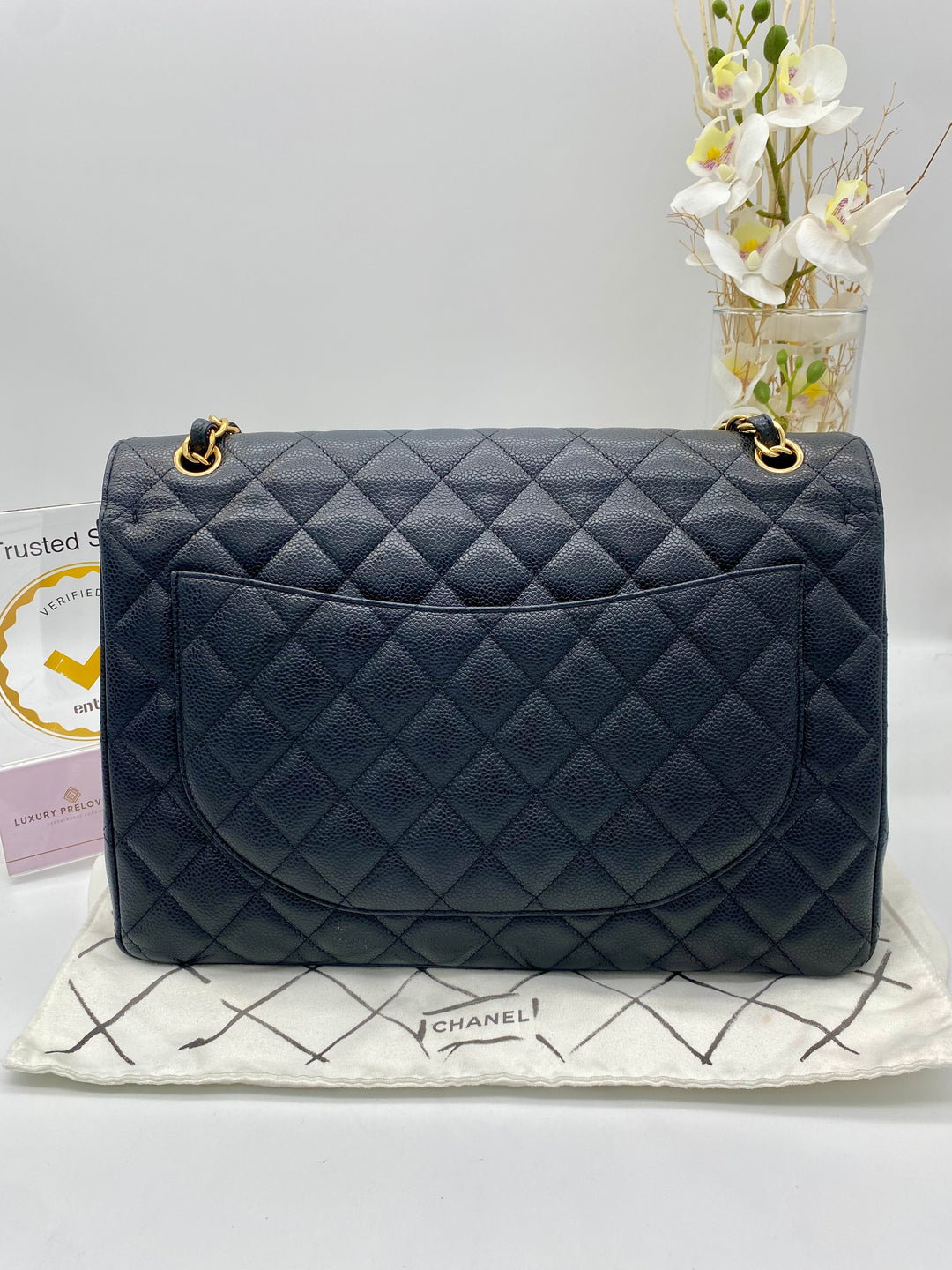 CHANEL CAVIAR DOUBLE FLAP MAXI