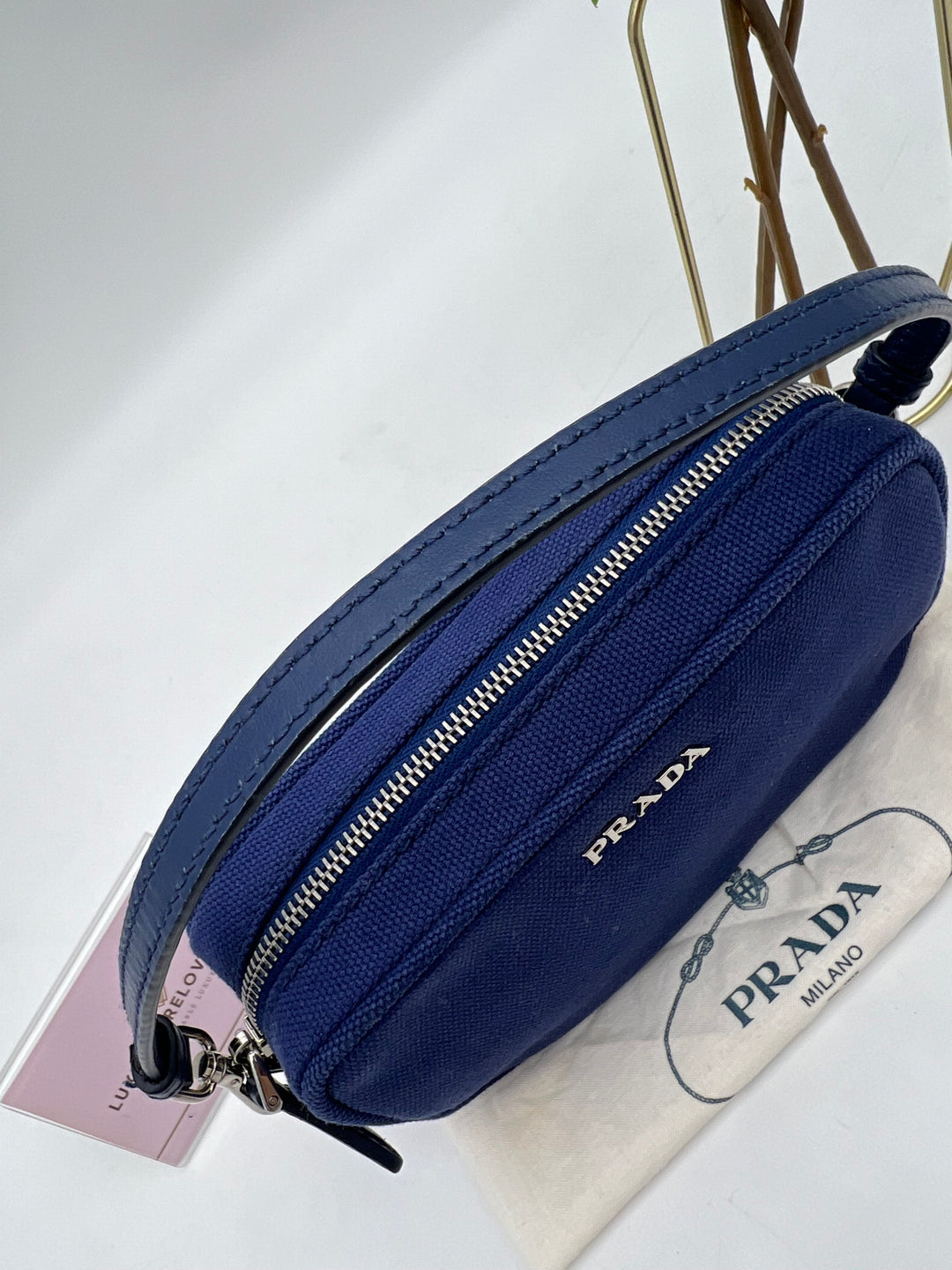 PRADA CANVAS SHOULDER BAG
