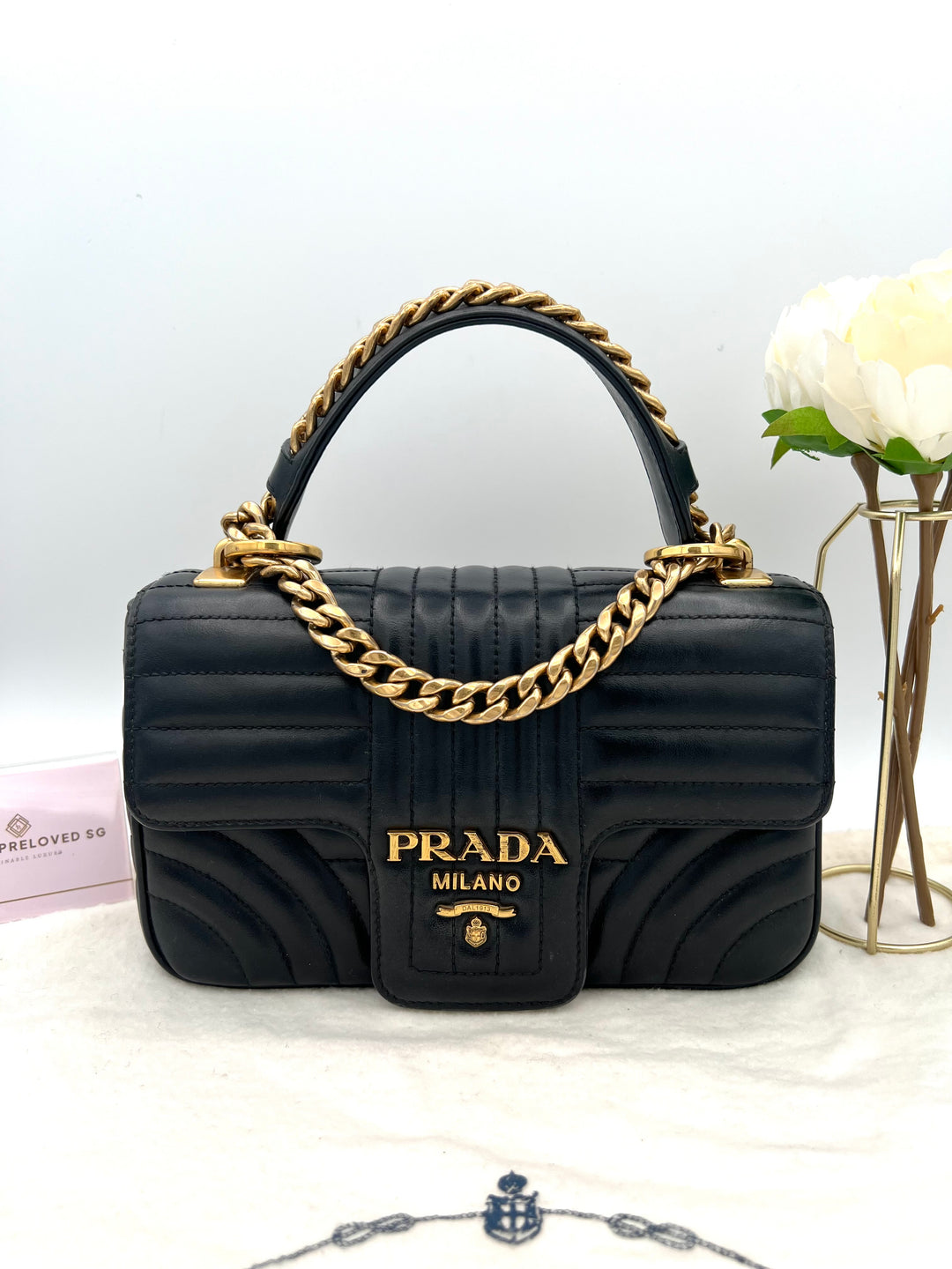 PRADA SAFFIANO DIAGRAMME SHOULDER BAG