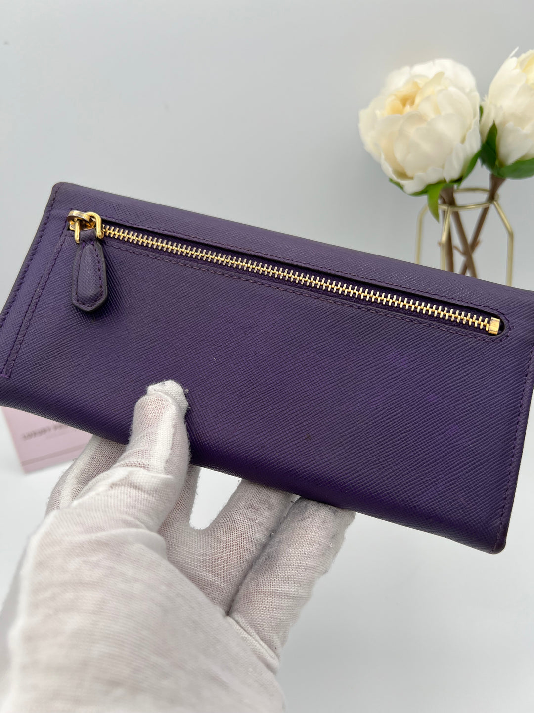 PRADA WALLET RIBBON SAFFIANO LEATHER