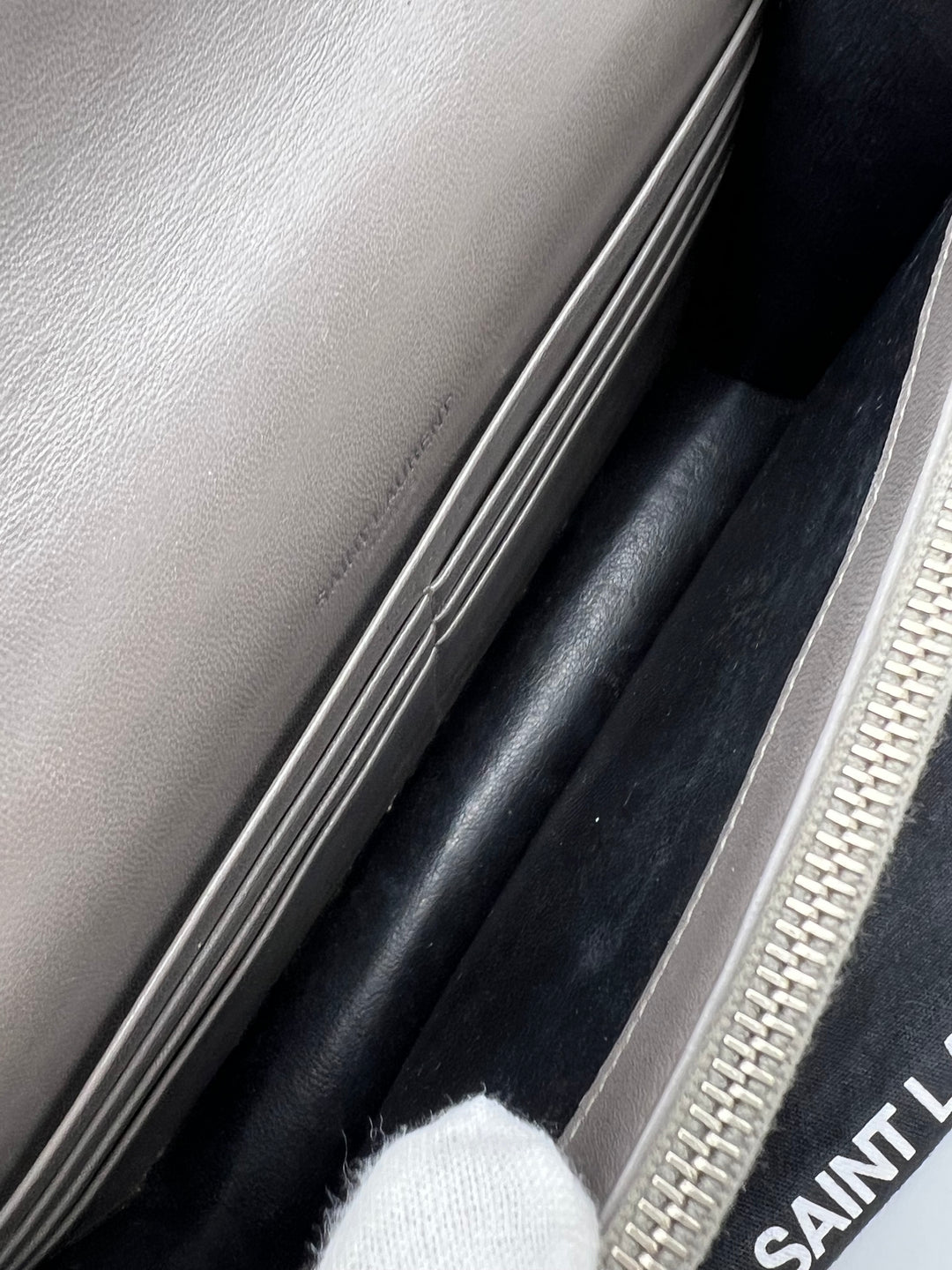 YVES SAINT LAURENT MONOGRAM KATE SMALL TASSEL EMBOSSED CROC BAG