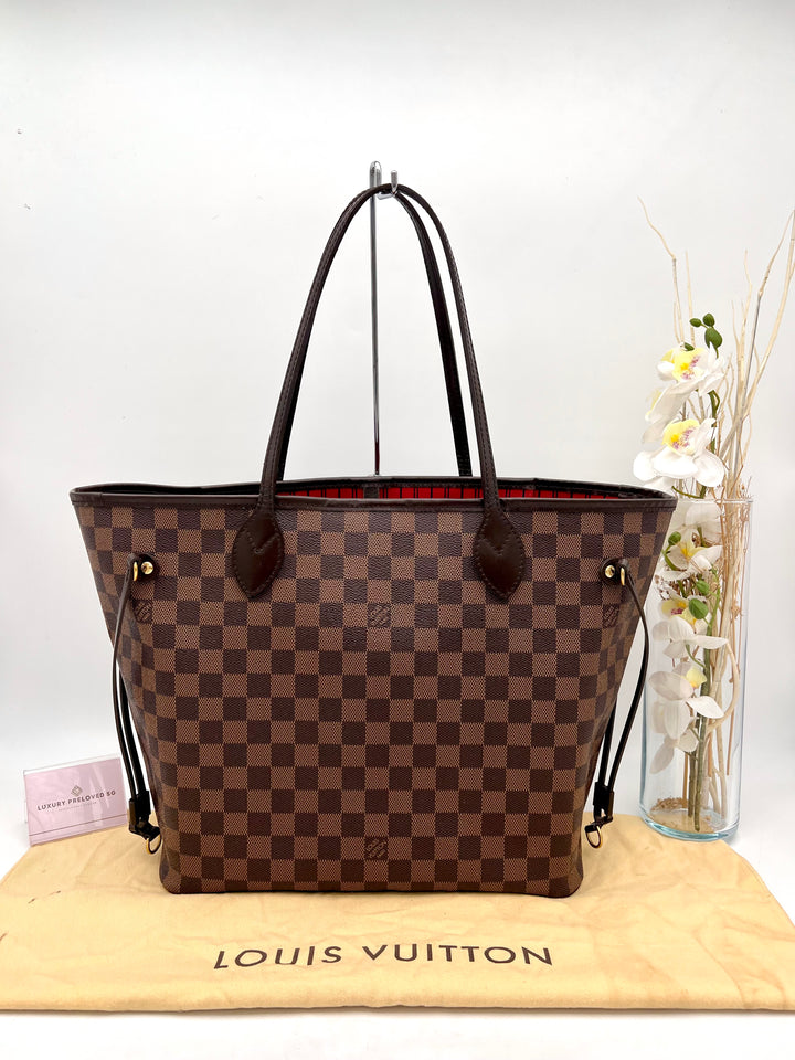 LOUIS VUITTON NEVERFULL MM DAMIER W/ POUCH