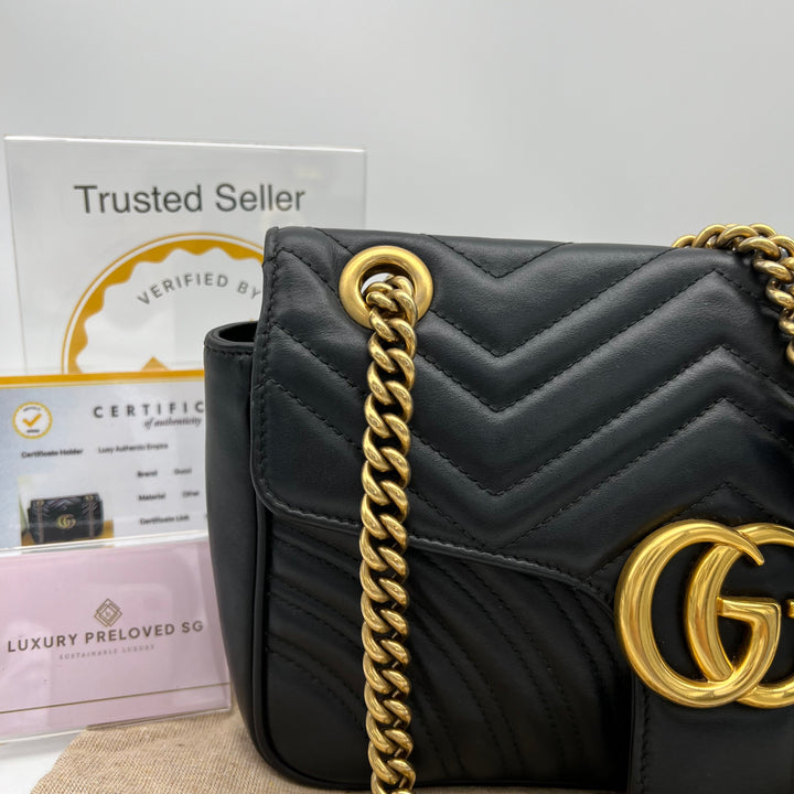 GUCCI MARMONT QUILTED GHW SHOULDER BAG