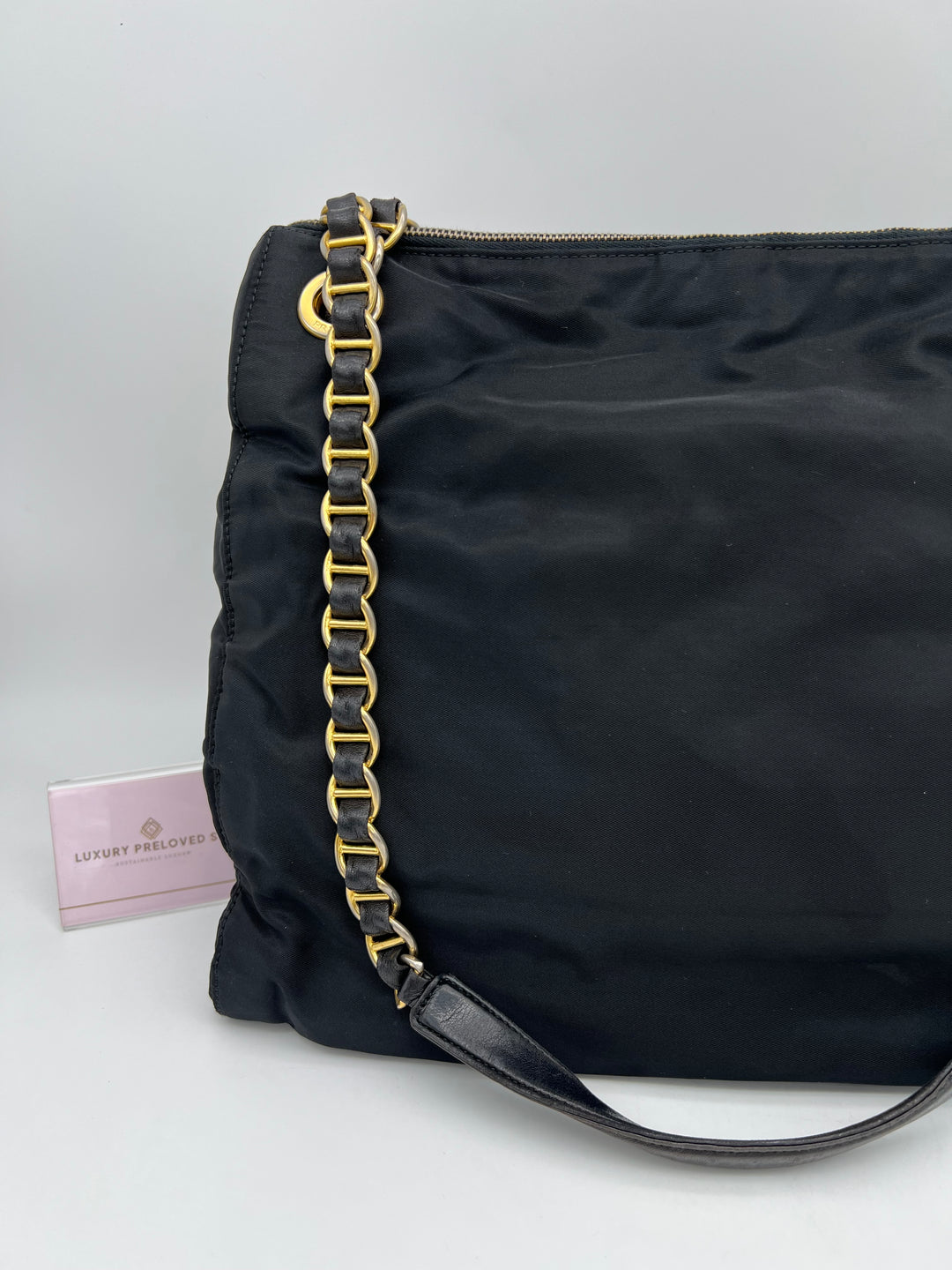 PRADA NYLON QUILTED CHAIN