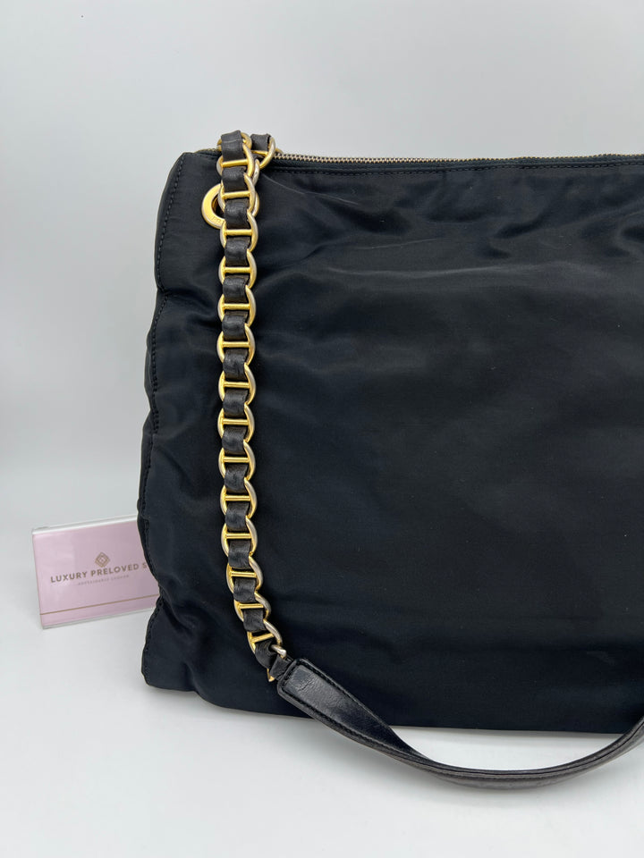 PRADA NYLON QUILTED CHAIN