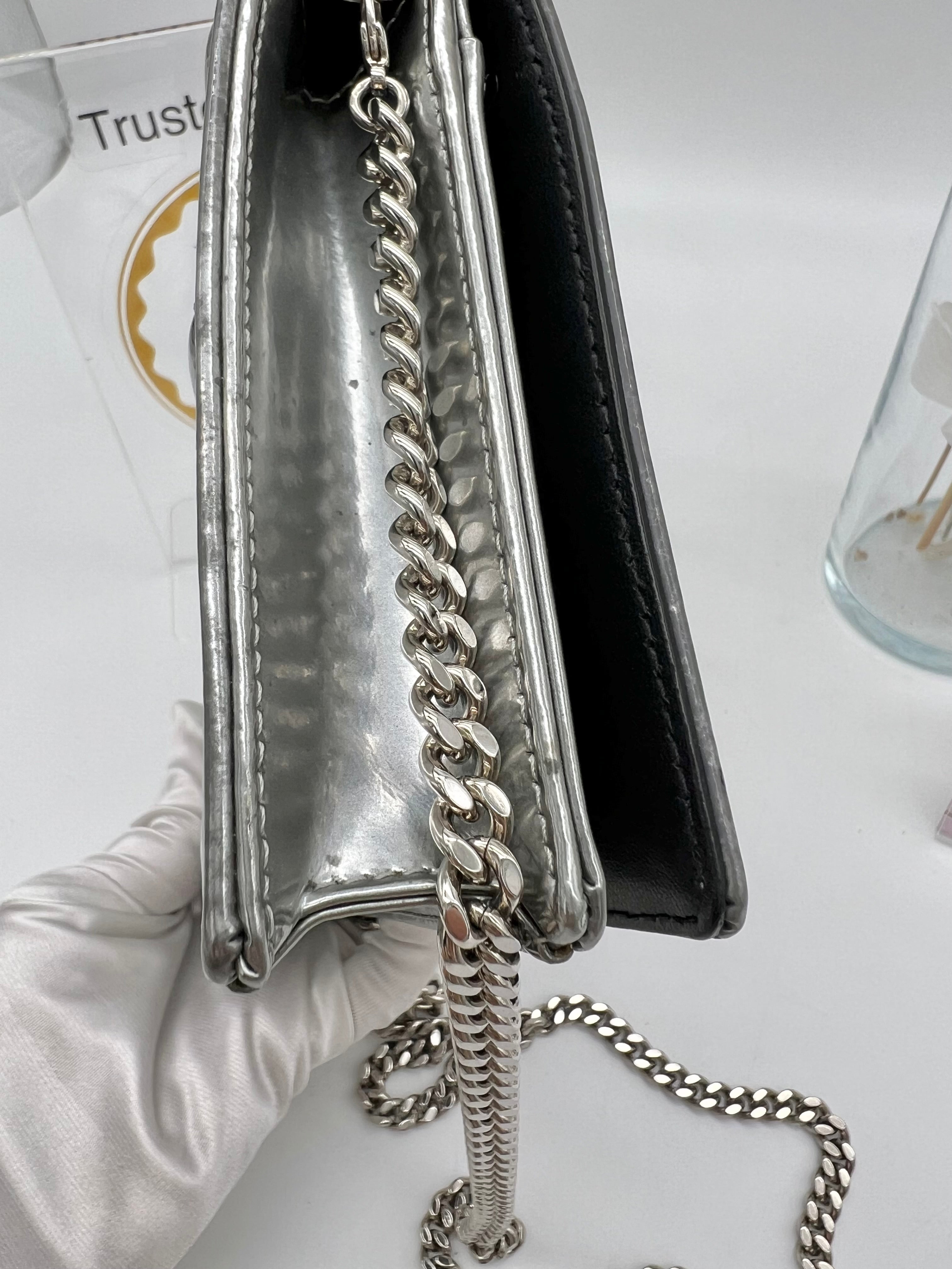 CHRISTIAN DIOR DIORAMA METALLIC SILVER CHAIN BAG – Luxury Preloved SG