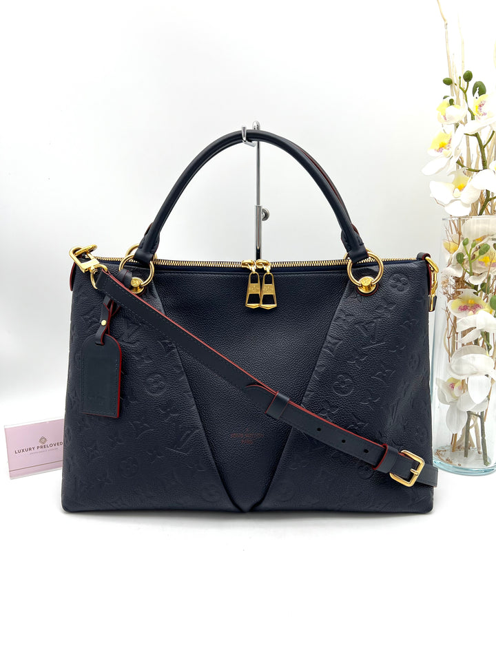LOUIS VUITTON V TOTE MARINE ROUGE MM EMPRIENTE