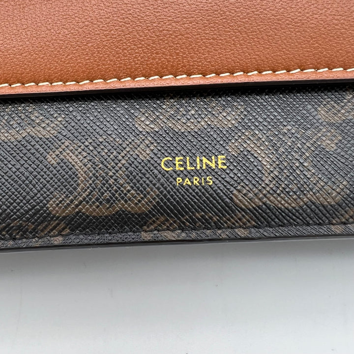 CELINE TRIOMPHE WALLET ON STRAP TAN