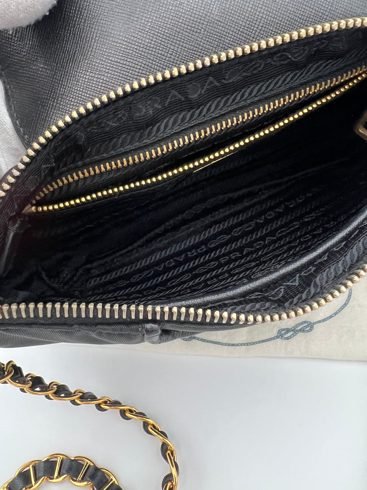 PRADA SAFFIANO NYLON CHAIN BAG