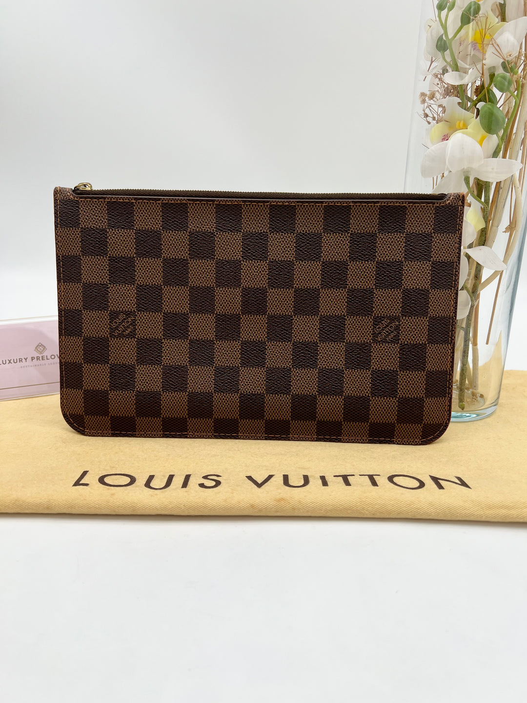 LOUIS VUITTON NEVERFULL MM DAMIER W/ POUCH