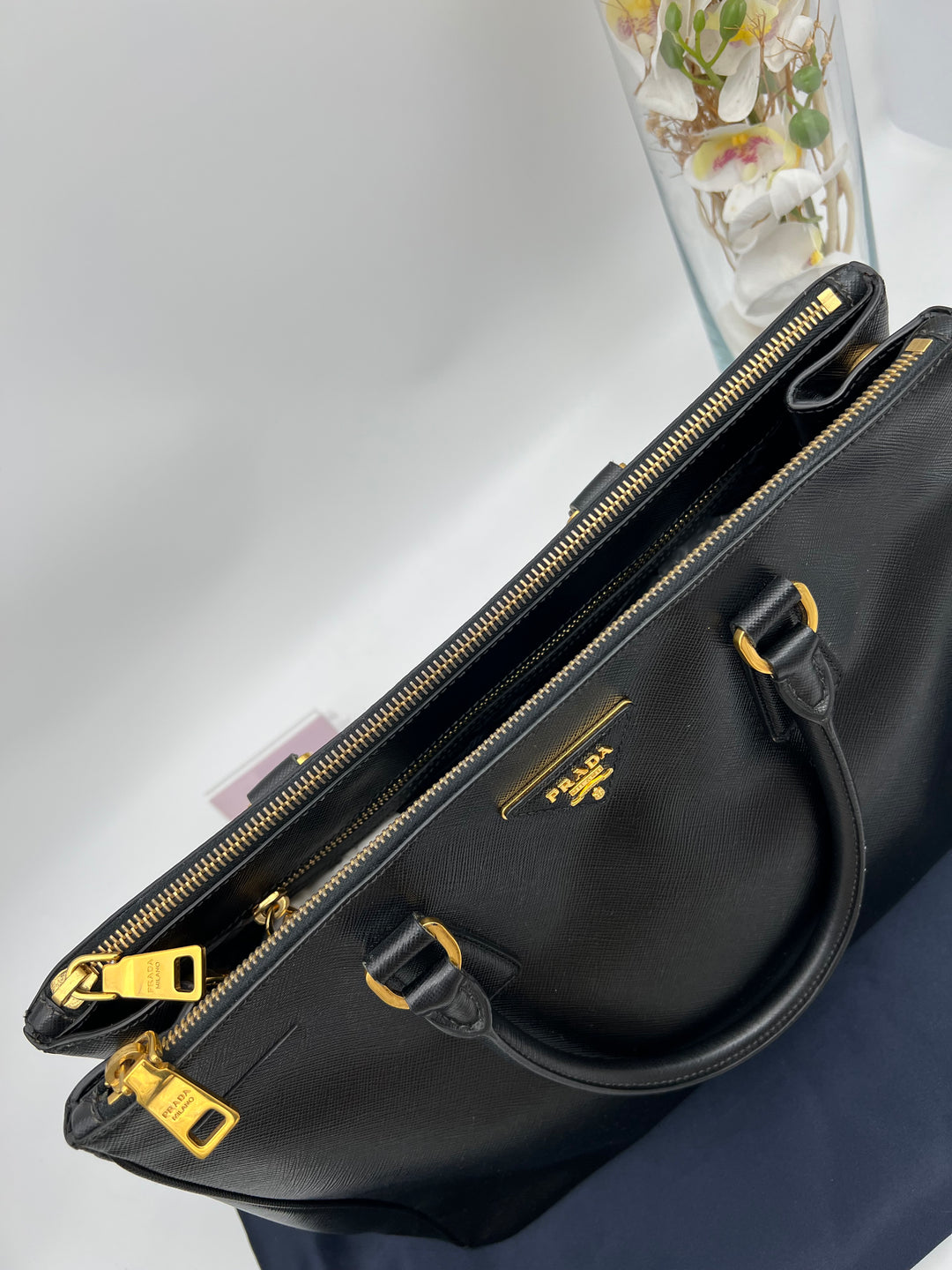 PRADA SAFFIANO DOUBLE ZIP