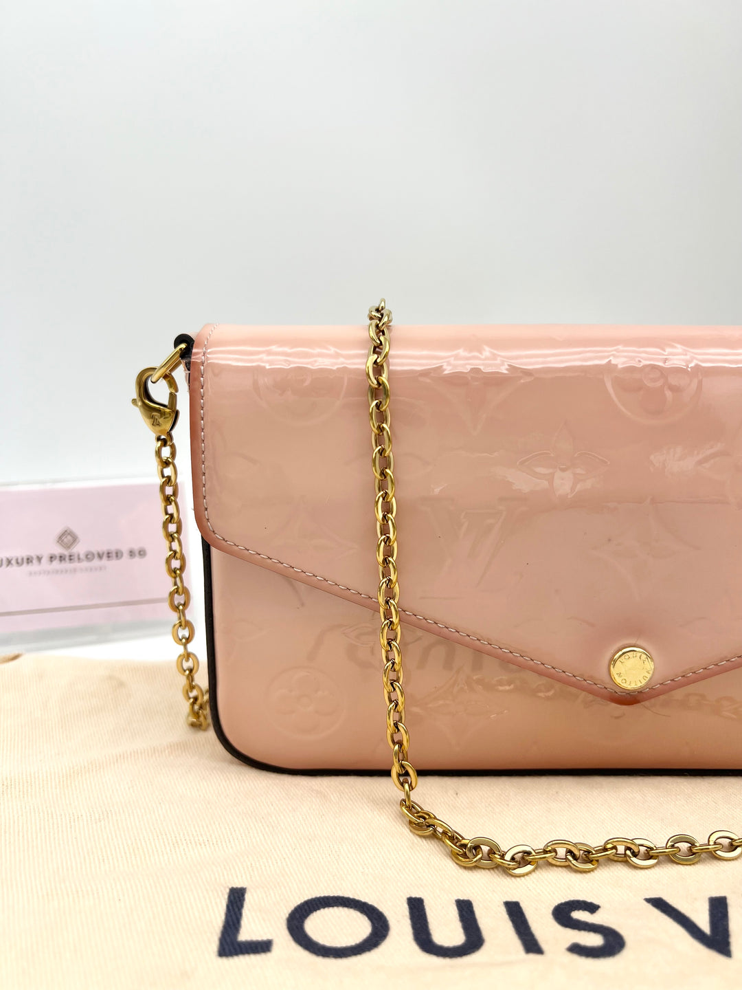 LOUIS VUITTON FELICIE IN PINK PATENT LEATHER