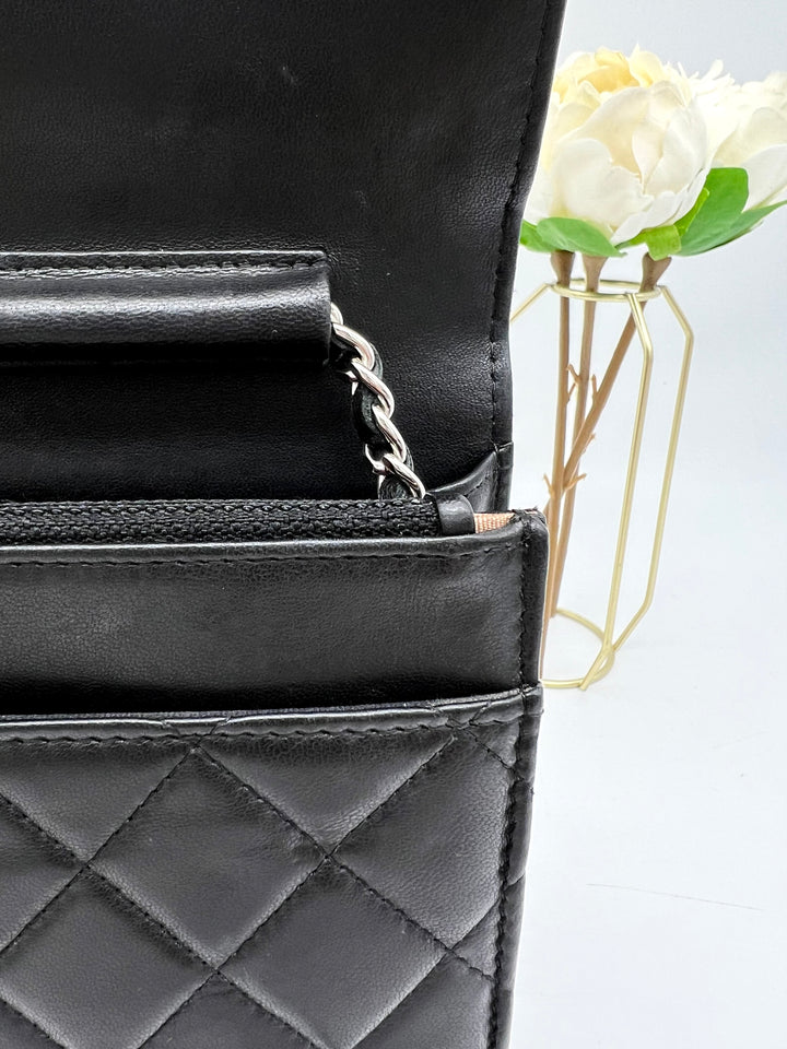 CHANEL LAMBSKIN WALLET ON CHAIN