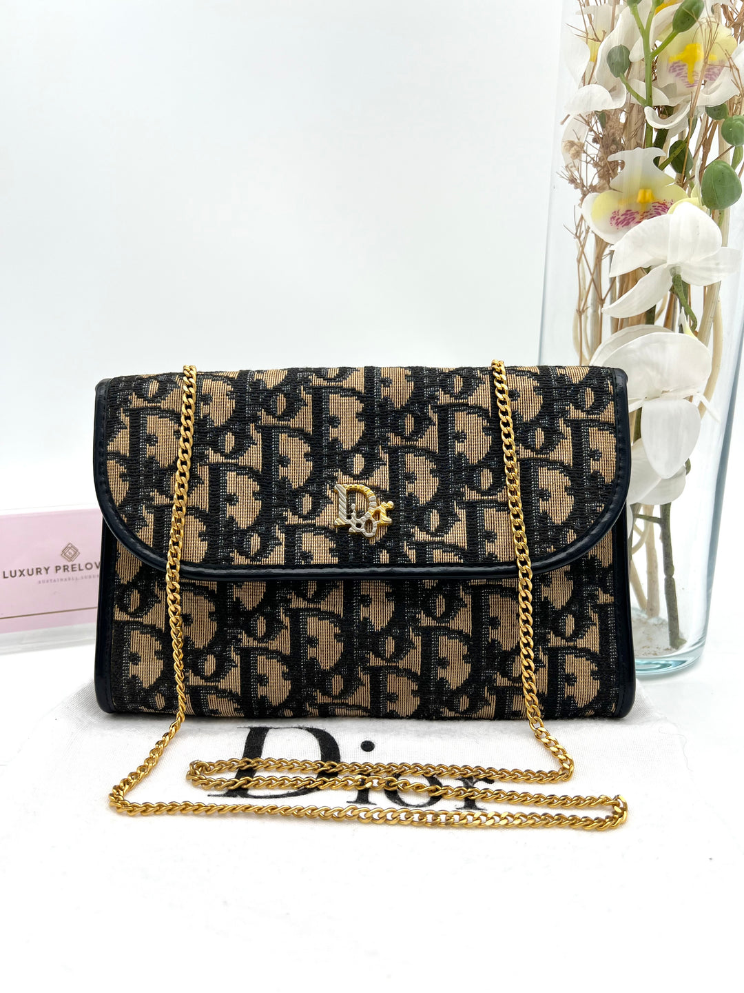 CHRISTIAN DIOR VINTAGE SHOULDER CHAIN BAG