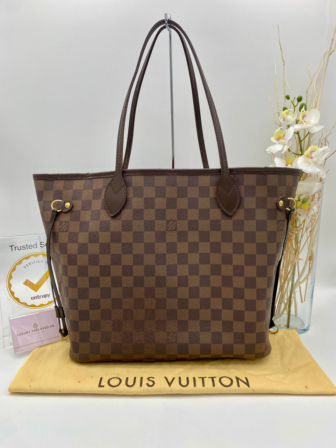 LOUIS VUITTON NEVERFULL MM DAMIER EBENE