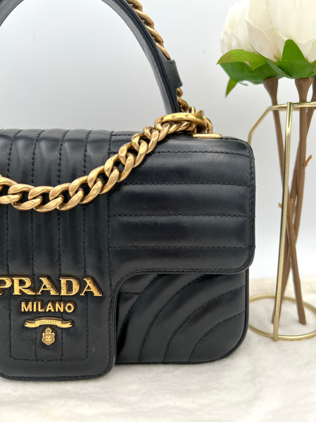 PRADA SAFFIANO DIAGRAMME SHOULDER BAG