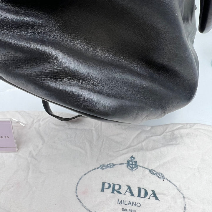 PRADA BLACK LEATHER 2 WAY BAG