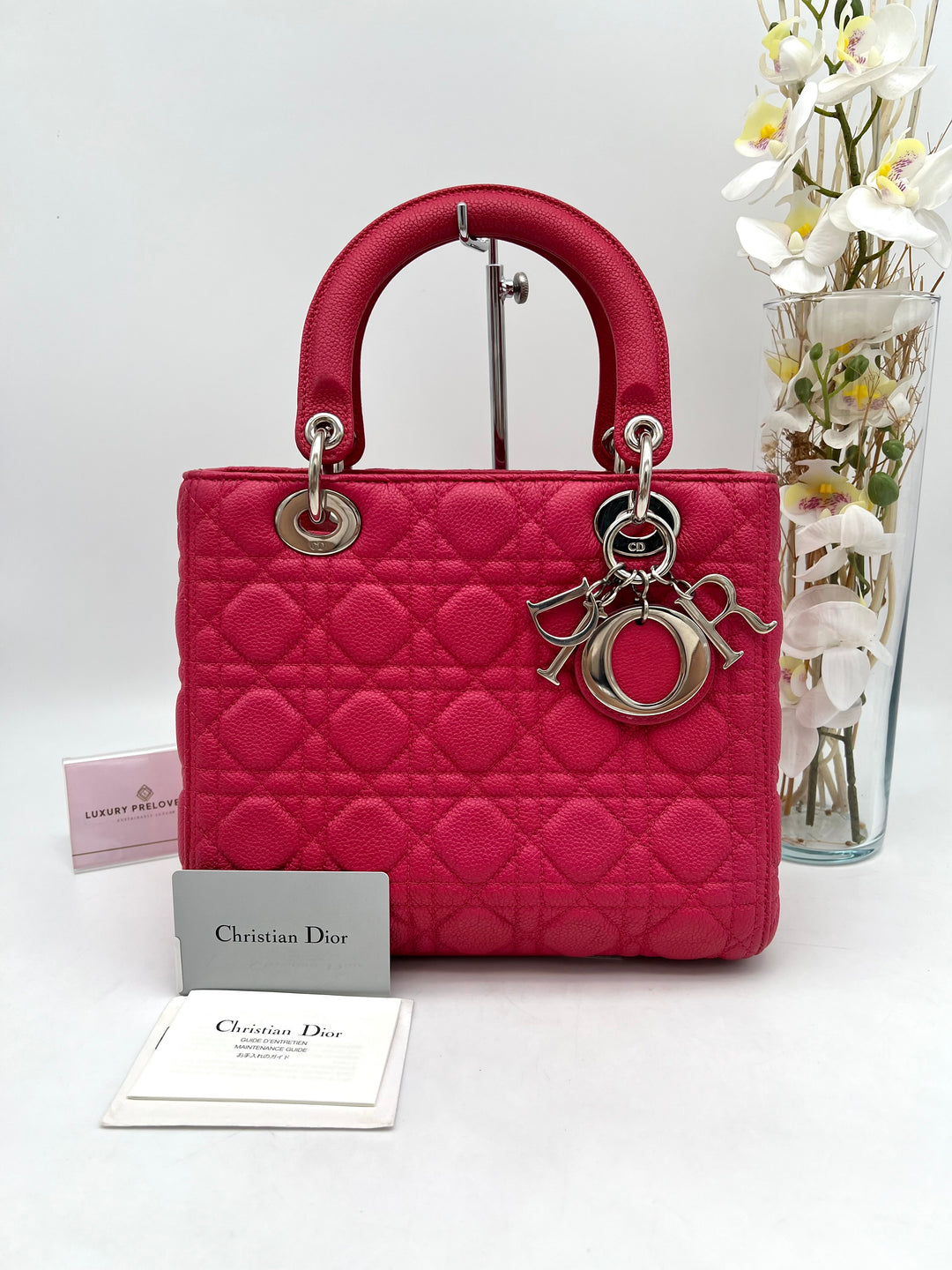 CHRISTIAN DIOR LADY DIOR MEDIUM GRAINED LEATHER