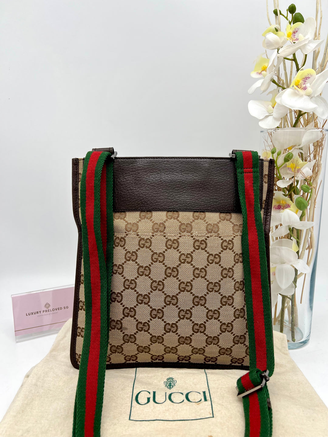 GUCCI VINTAGE OPHIDIA SLING BAG CANVAS