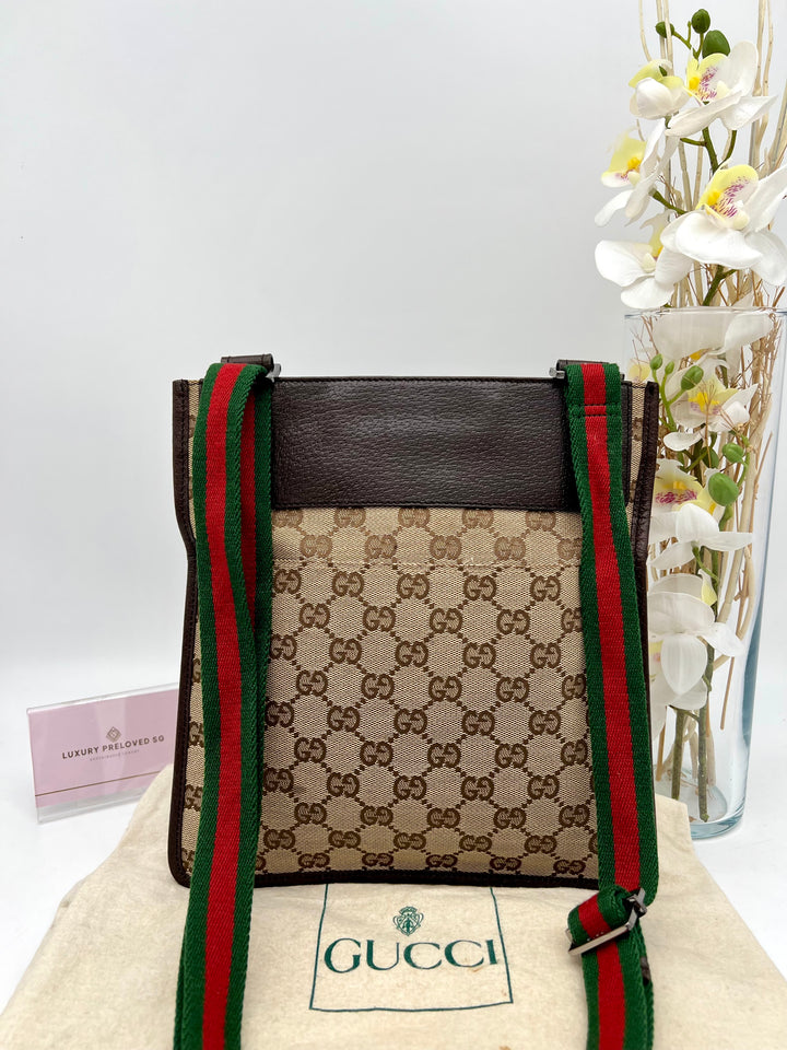 GUCCI VINTAGE OPHIDIA SLING BAG CANVAS