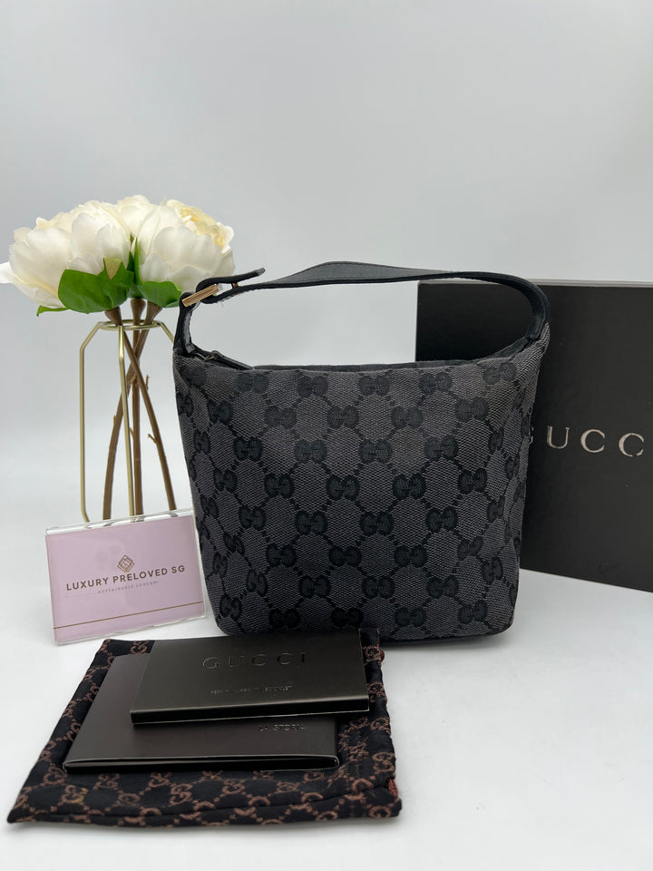 GUCCI GG CANVAS HOBO SMALL BAG