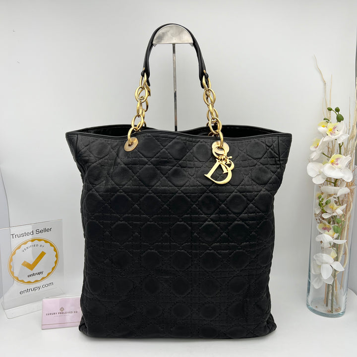 CHRISTIAN DIOR  SOFT LADY DIOR SHOPPING BAG CANNAGE