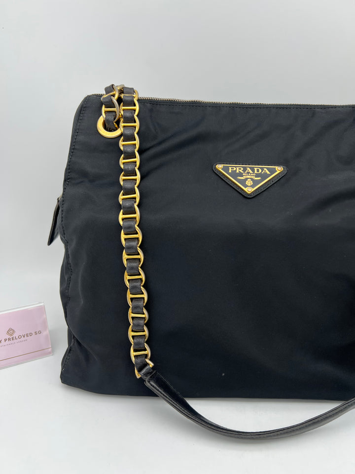 PRADA NYLON QUILTED CHAIN