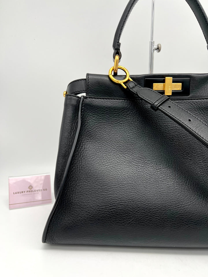 FENDI PEEKABOO SOFT LEATHER BLACK MEDIUM