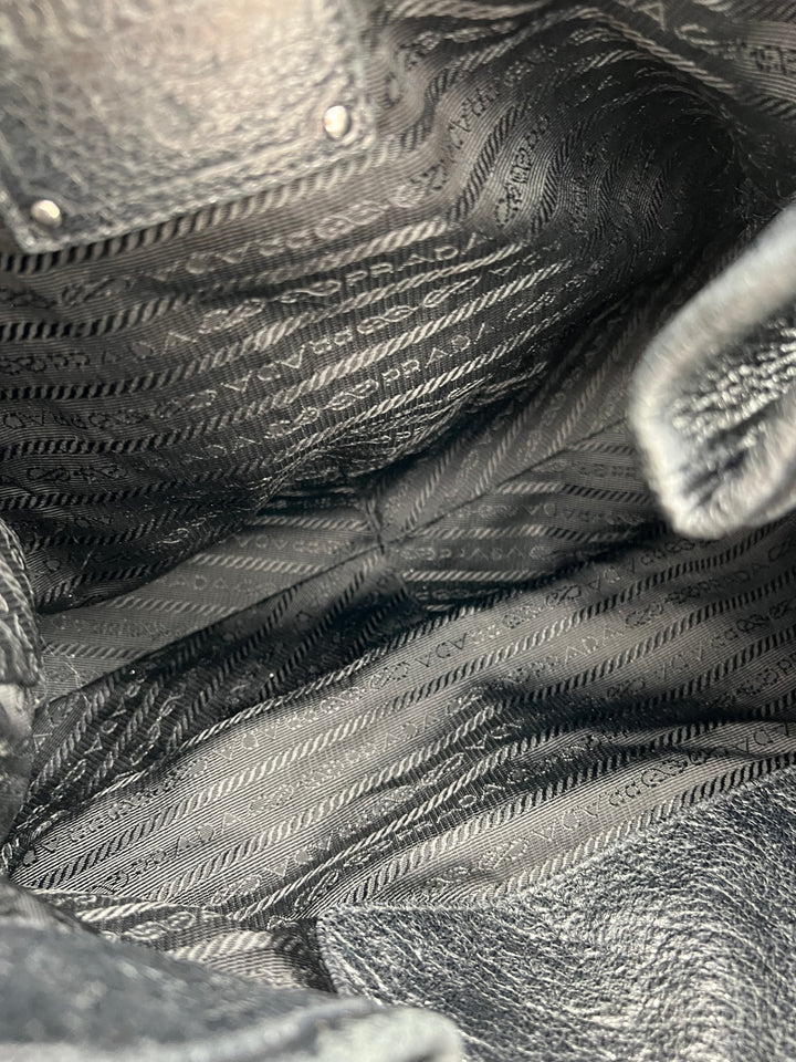 PRADA METALLIC CALF LEATHER CHAIN SHOULDER BAG