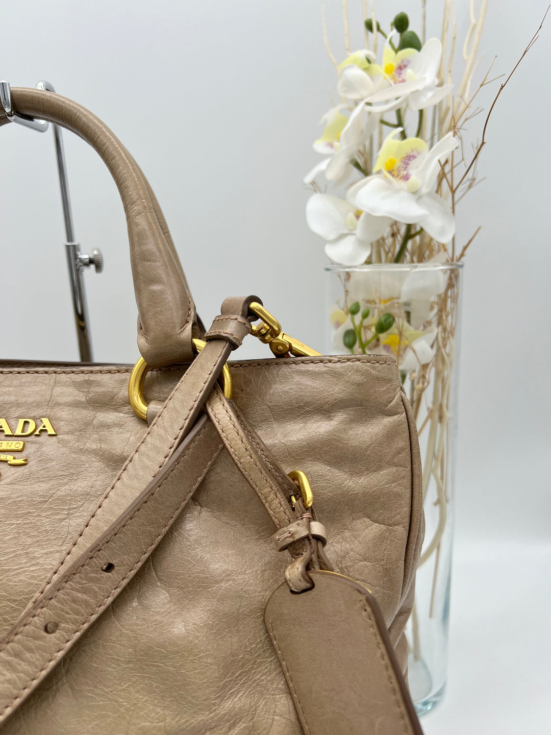 PRADA BEIGE VITELLO SHINE LEATHER