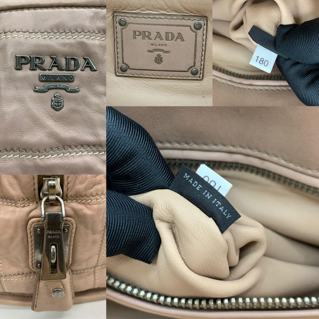 PRADA LEATHER ANTIQUE NAPPA 2 WAY BAG