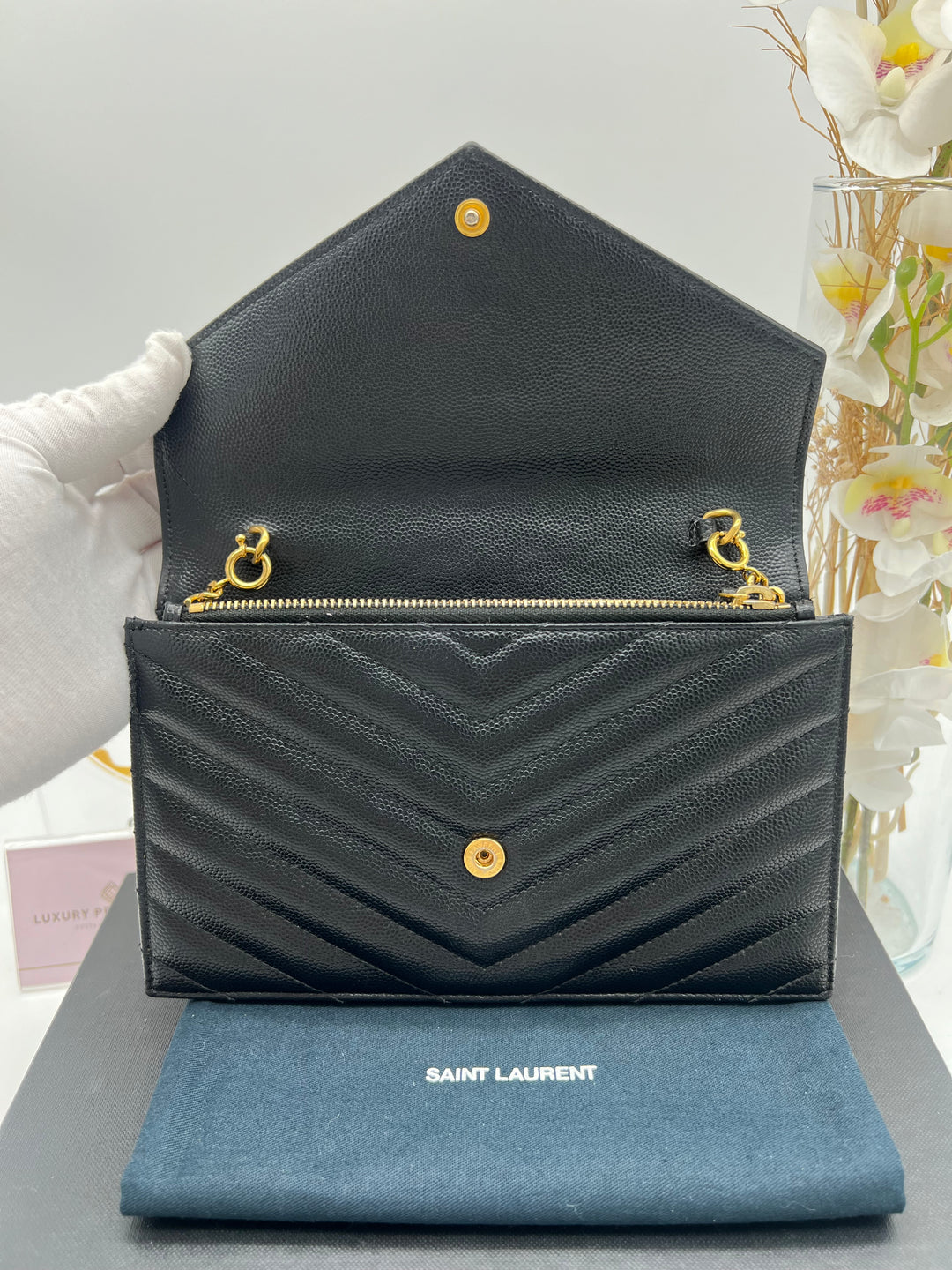 YVES SAINT LAURENT MONOGRAM ENVELOPE