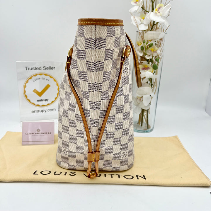 LOUIS VUITTON NEVERFULL MM AZUR W/ POUCH