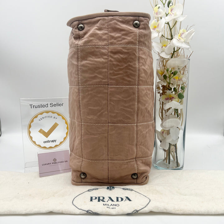 PRADA LEATHER ANTIQUE NAPPA 2 WAY BAG