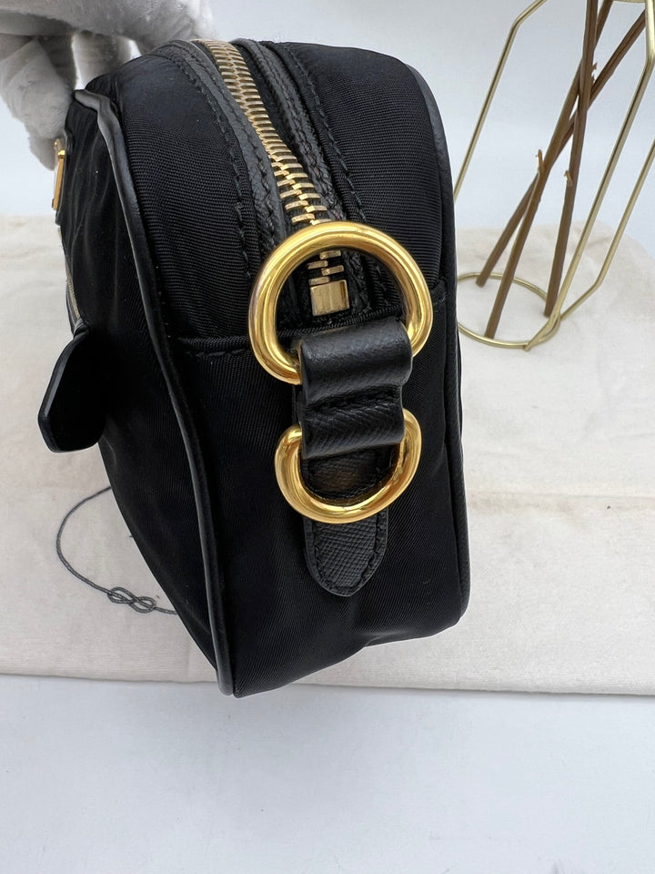 PRADA NYLON AND SAFFIANO CAMERA BAG