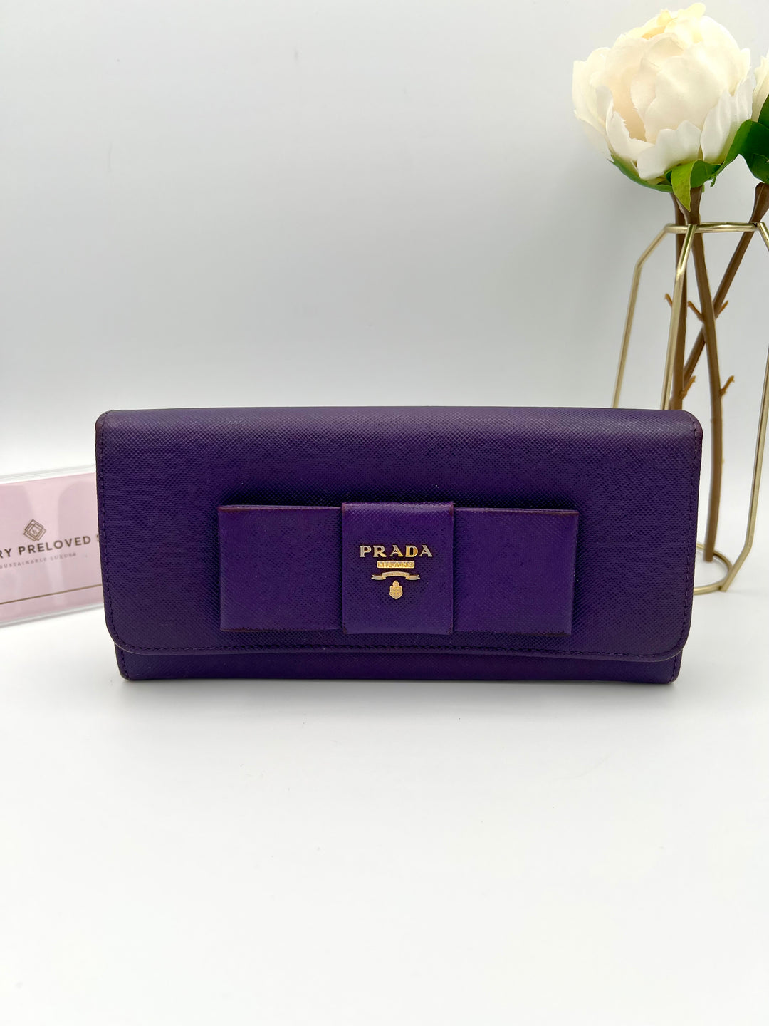 PRADA WALLET RIBBON SAFFIANO LEATHER
