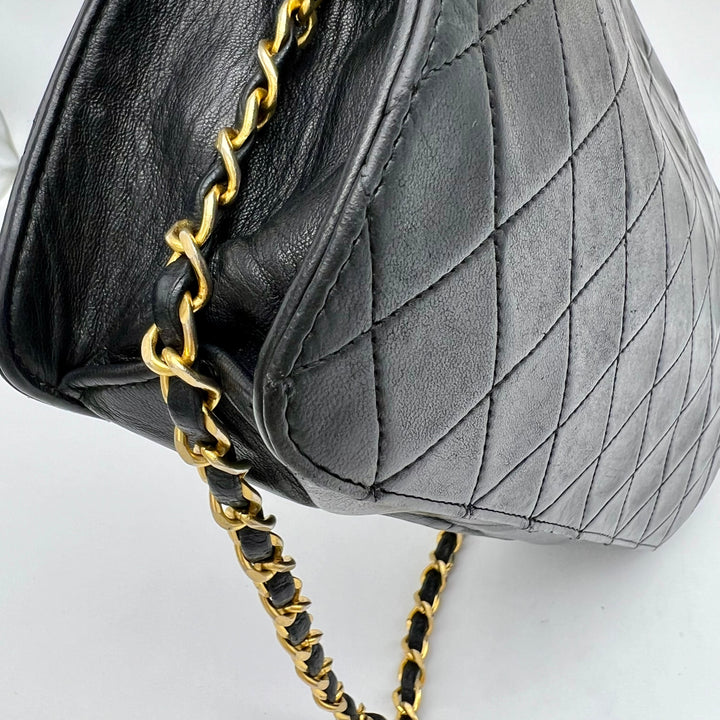 CHANEL BLACK MATALESSE PUSH LOCK CHAIN SHOULDER BAG