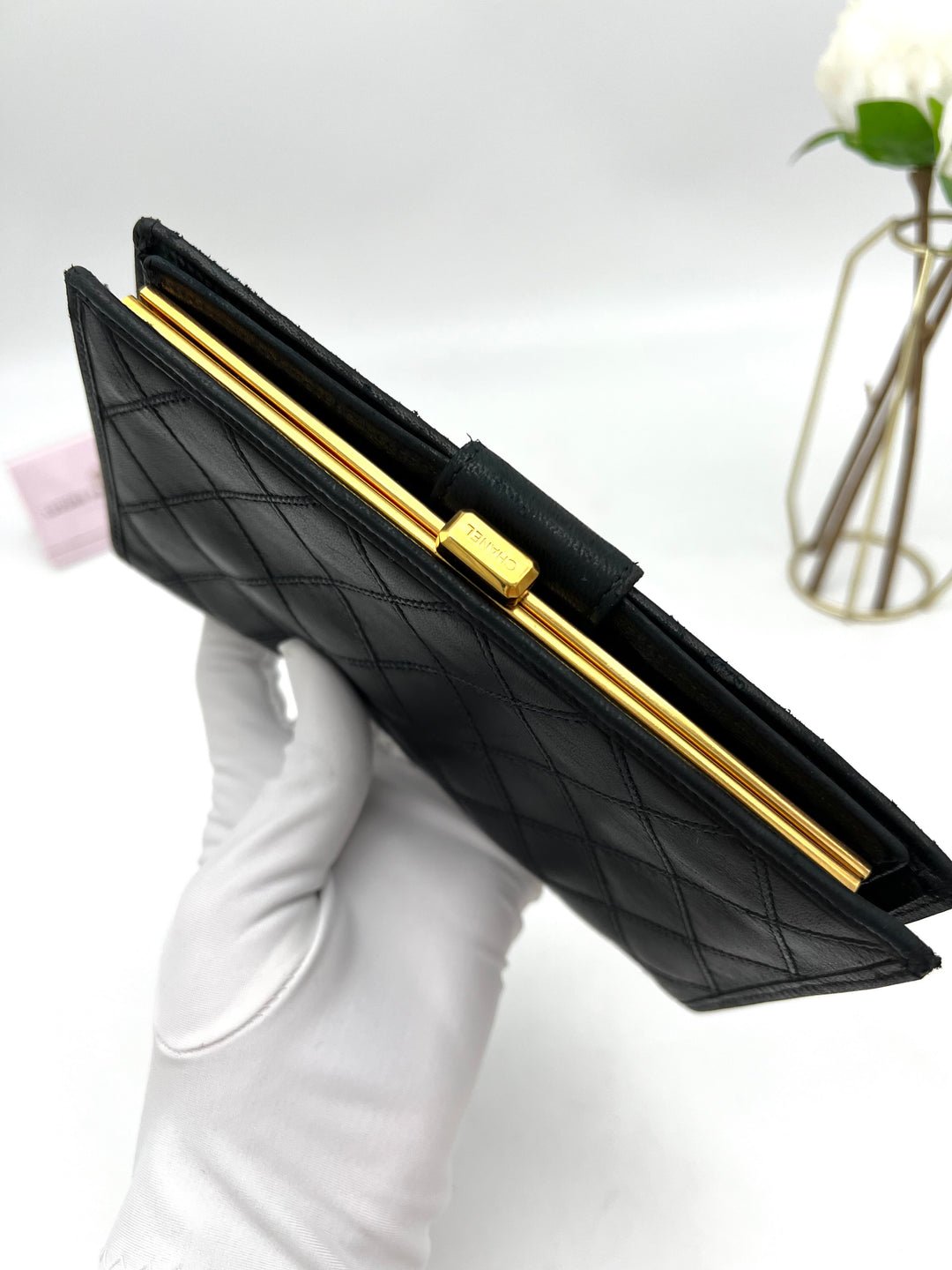CHANEL VINTAGE QUILTED LAMBSKIN WALLET