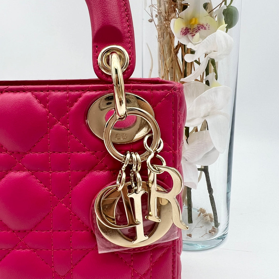 CHRISTIAN DIOR LADY DIOR MINI LAMBSKIN